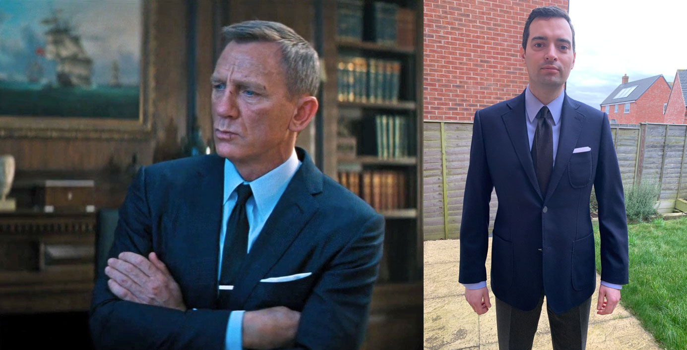 Blue Shirt on Daniel Craig no Time to Die 