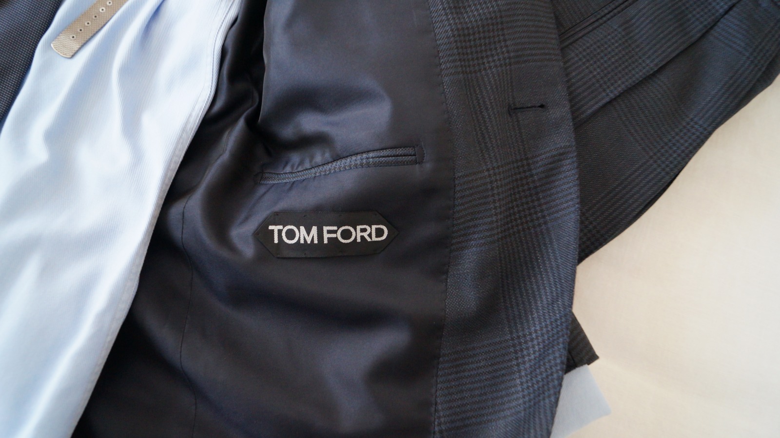 Blue check suit by Tom Ford