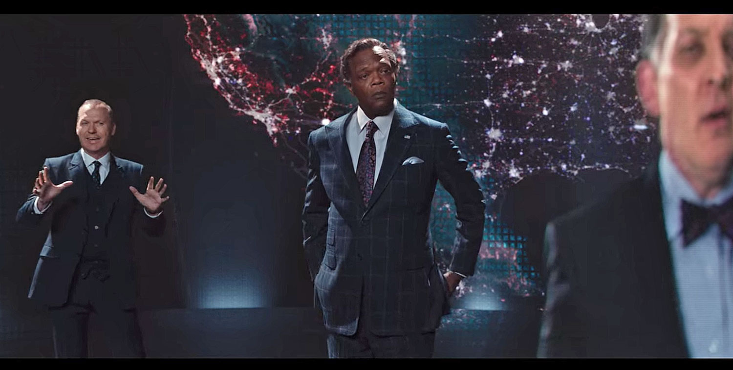 Samuel Jackson in Robocop (2014) Wearing Leonard Logsdail