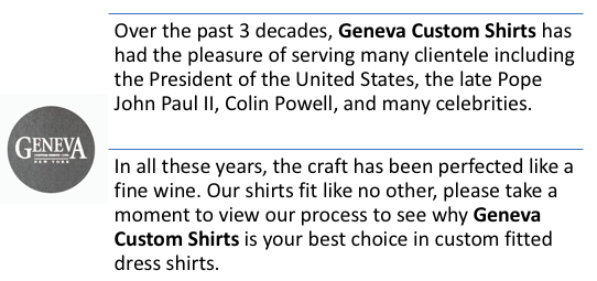 Geneva Shirts shirt maker to Goodfellas description