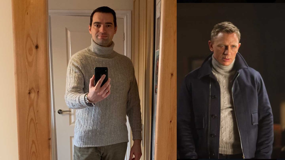 The N.Peal Cable Roll Neck Cashmere Sweater from Spectre | Review