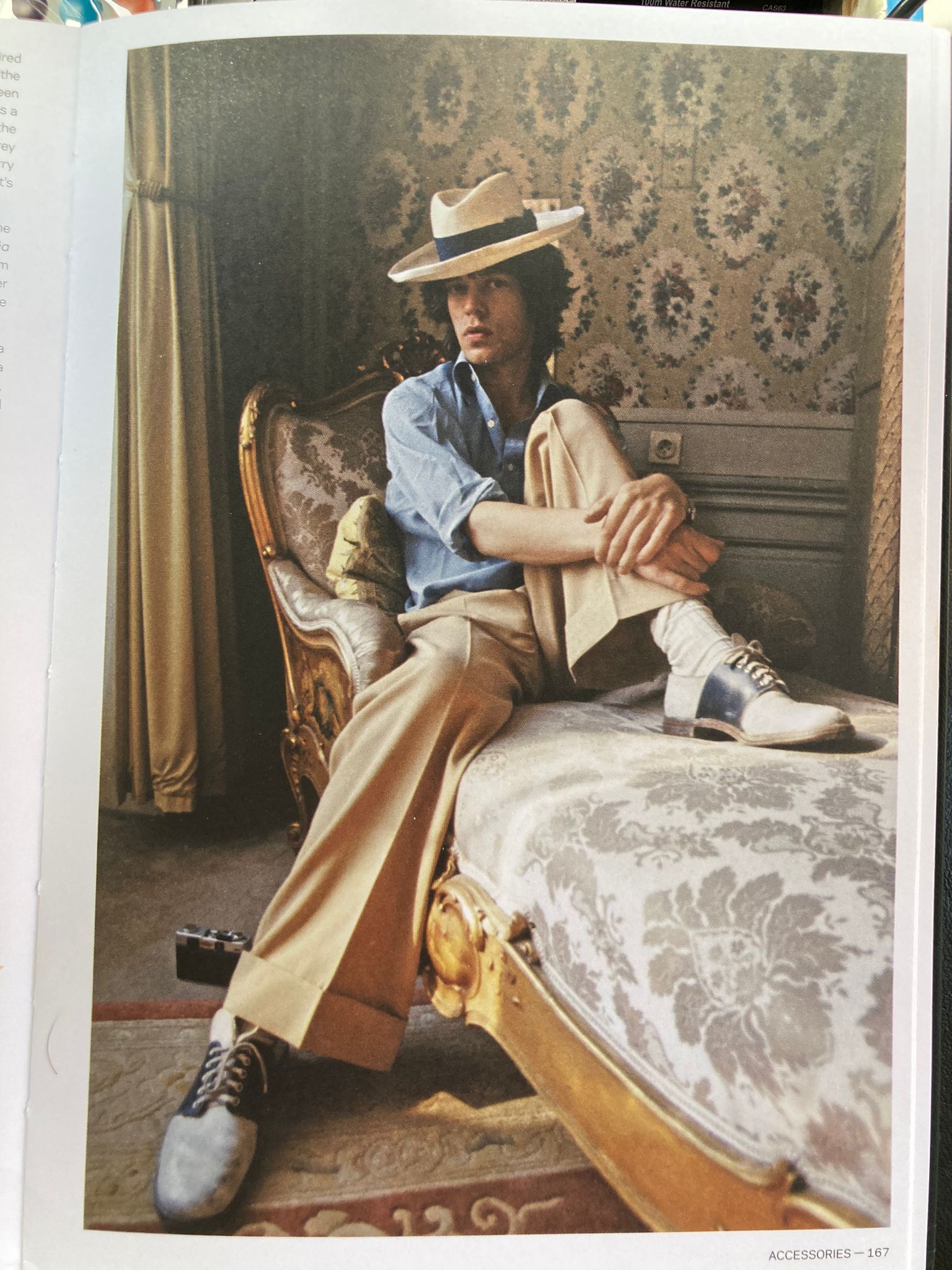 Mick Jagger in the mid-1970s wearing a Panama Hat. 